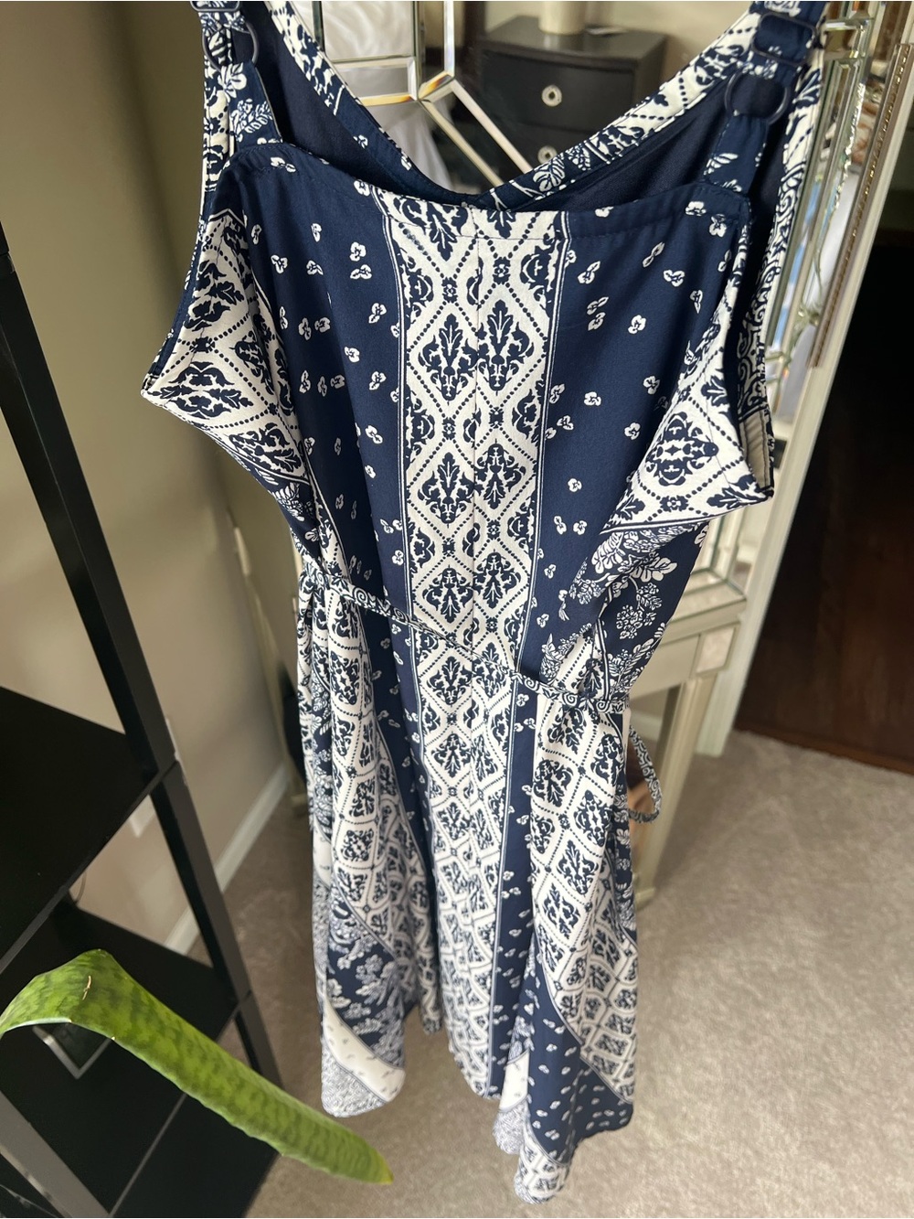 Motherhood Navy and White Printed Midi Dress
